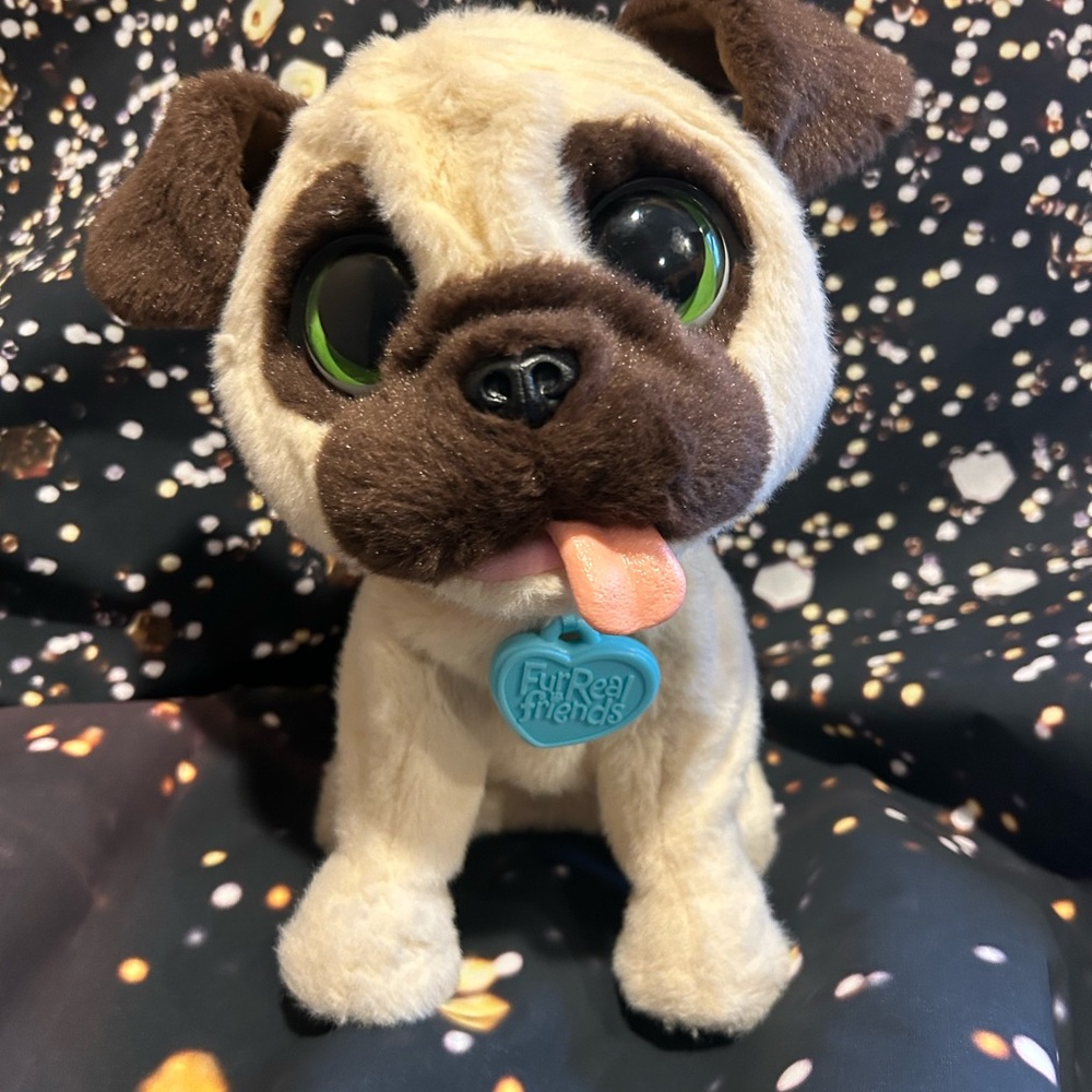 FurReal Friends Plush Pug with Cream and Brown Fur